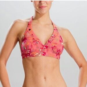 LOLE Bubble Gum Peony Oahu Halter Bikini Swim Top. Women’s size small